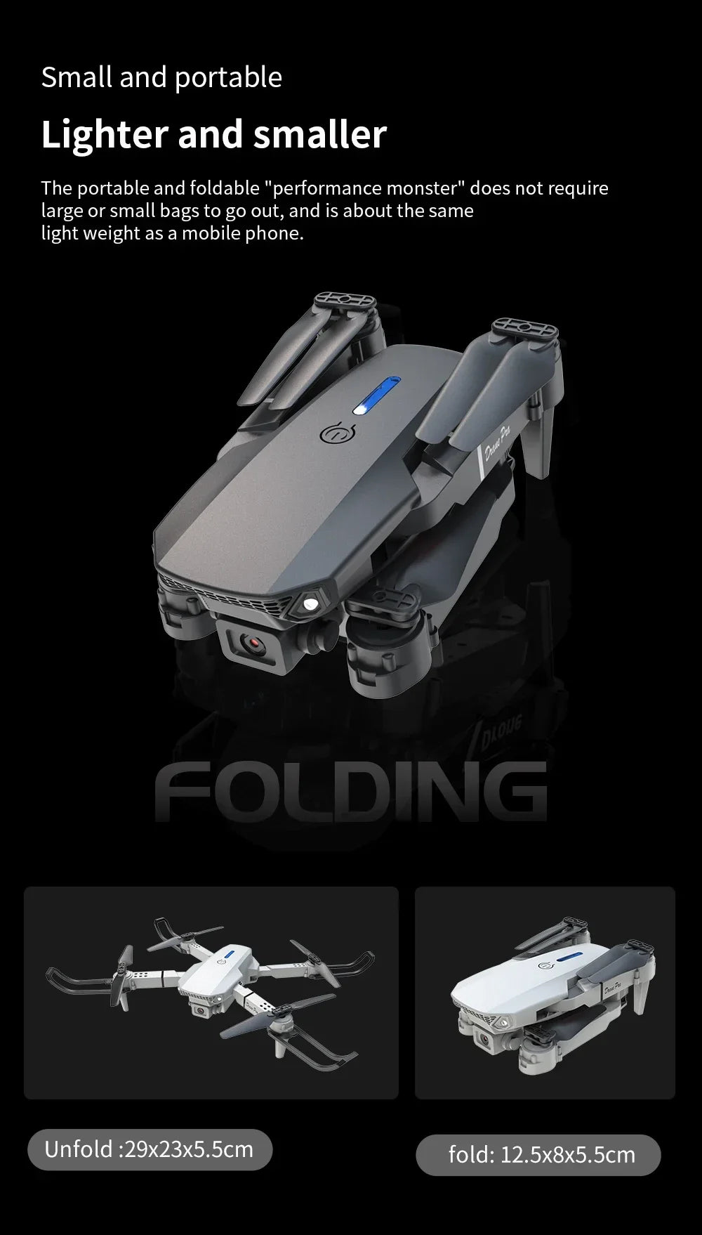 Professional mini remote control drone E88 4K HD aerial camera WiFi FPV foldable quadcopter RC helicopter Children's toy Gift
