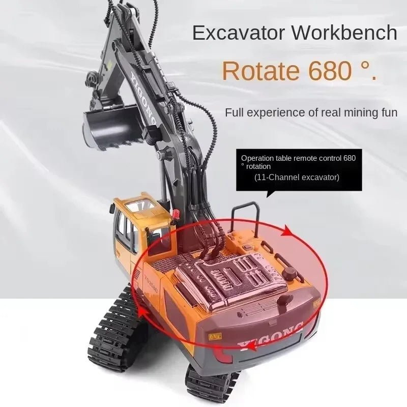 New 4WD Professional Remote Control Excavator Alloy Dump Truck Bulldozer Model RC Car Construction Vehicle Toys Children Gifts