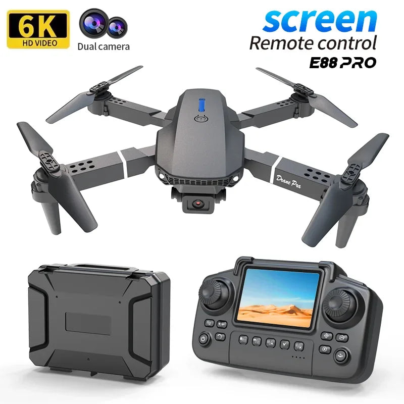 Professional Drone E88 PRO 8K HD Wide-Angle Camera WiFi FPV Height Hold Foldable RC Drone Quadrotor Helicopter Children's Toys