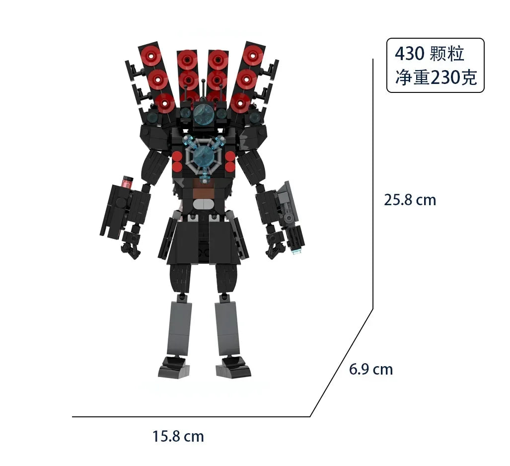 Skibidi Toilet Titan TV Man Speakerman Horror Game Bosses Camara Building Block Cartoon Doll Model Kids Birthday Halloween Gift
