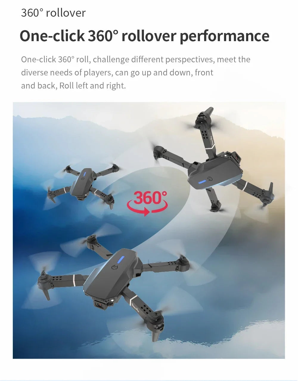 Professional mini remote control drone E88 4K HD aerial camera WiFi FPV foldable quadcopter RC helicopter Children's toy Gift