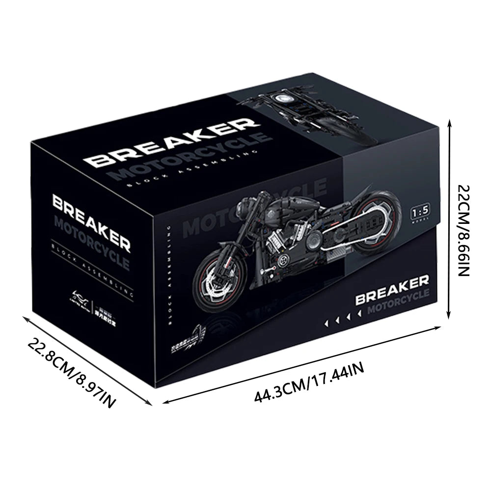 Breaker Halei Motorcycle Model Building Blocks 1:5 Size Motorbike Technical Bricks Car Desk Decoration Assembly Kid Toy For Gift