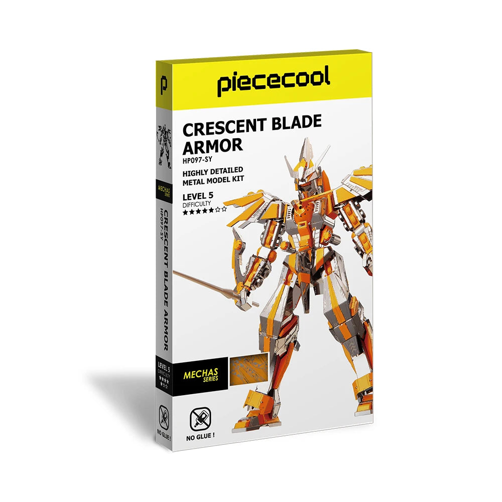 Piececool Model Building Kits Crescent Blade Armor 3D Puzzle Metal Assembly Model Kits Creative Toys DIY for Teens