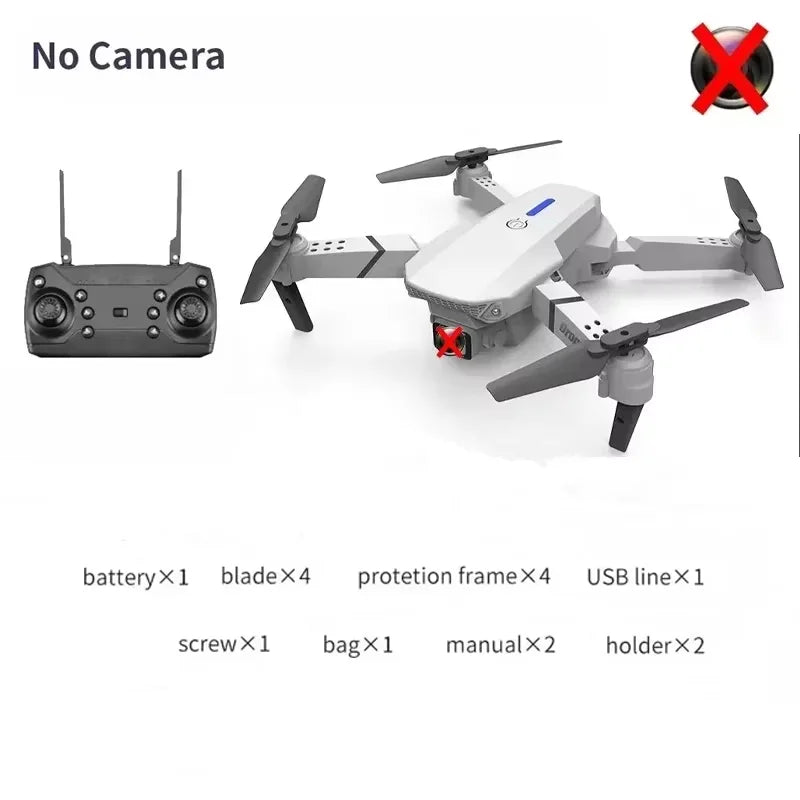 Professional Drone E88 PRO 8K HD Wide-Angle Camera WiFi FPV Height Hold Foldable RC Drone Quadrotor Helicopter Children's Toys