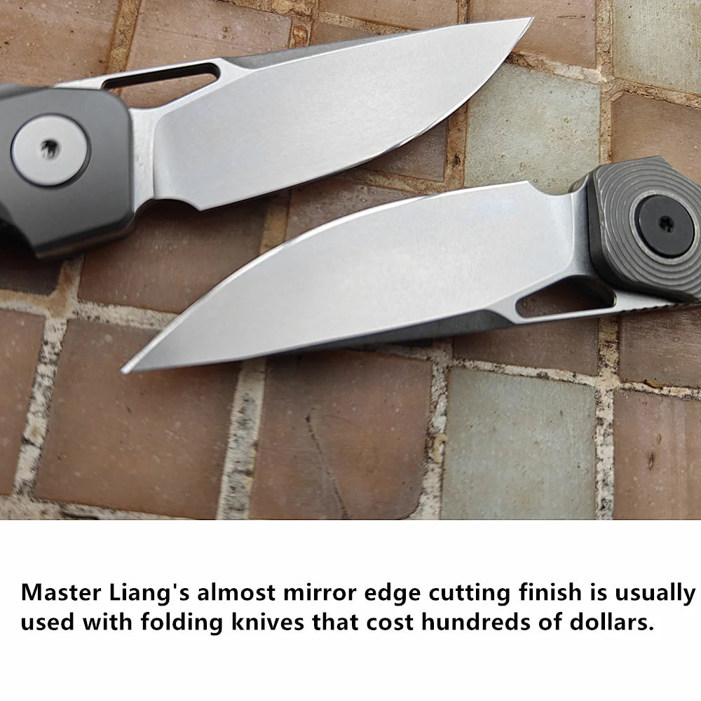 JUFULE HMC Transient 3.2" Flipper Titanium 154CM Steel Ceramic Bearing Pocket EDC Tool Camping Hunting Tactical Folding Knife