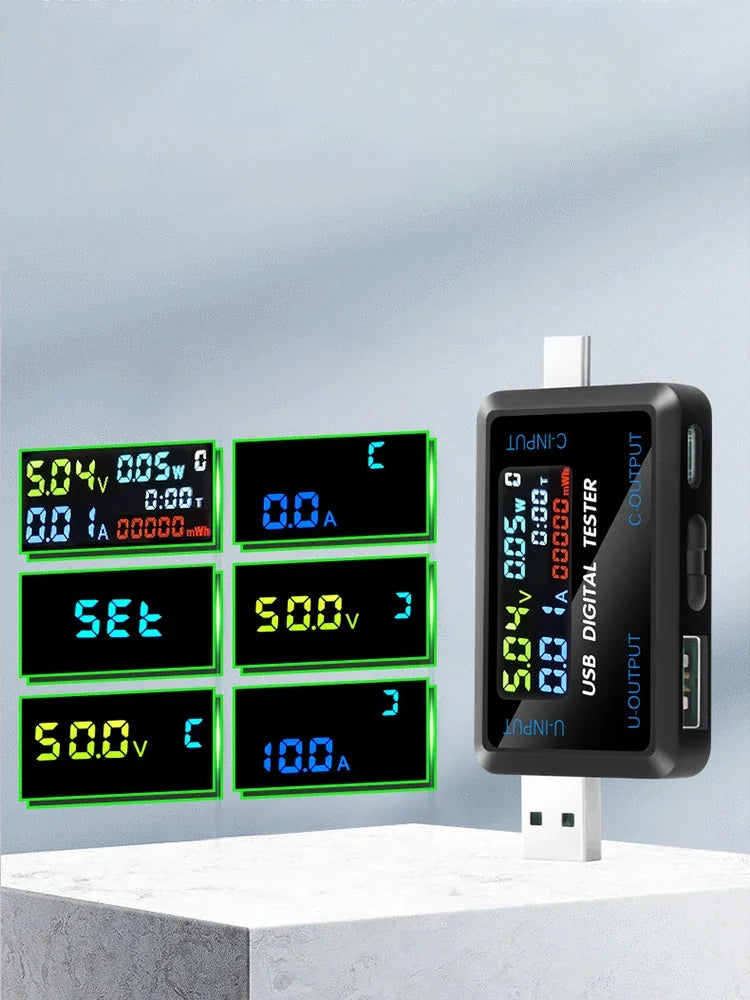 Voltage Meters Current Voltage Capacity Battery Tester USB Volt Current Voltage Doctor Charger Capacity Tester Meter Power Bank