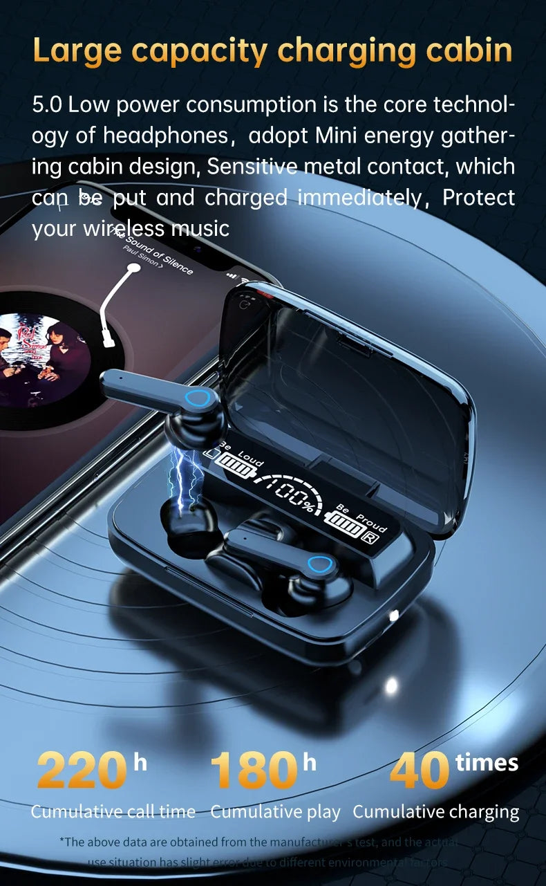 M19 Headset TWS Earphone M10 Intelligente Touch Control Wireless Bluetooth-compatible Headphones Waterproof LED Display With Mic