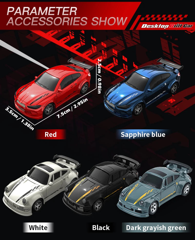 New 4WD 2.4GHZ RC Simulation Mini Drift Car Palm Racing Model Desktop Toys 1/64 Scale Remote Control Car Gift For Children Boys