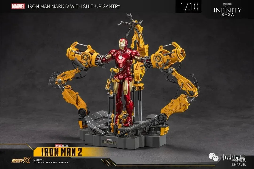 Zd Toys Suit Up Gantry With MK4 iron man Gantry Original 1/10 Tony Stark Model Action Figure Collectible Toy Gift For Kid