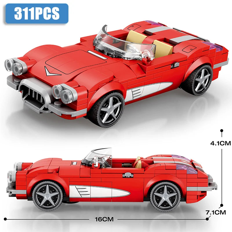 Speed Champions Series Racing Sports Vehiclea Technique Car Supercar Building Blocks Set Bricks Classic MOC Model Toys For Kids