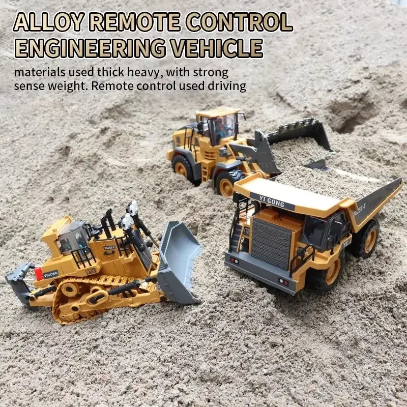 New RC Excavator Dumper Car 2.4G Remote Control Engineering Vehicle Crawler Truck Bulldozer Toys For Boys Kids Christmas Gifts