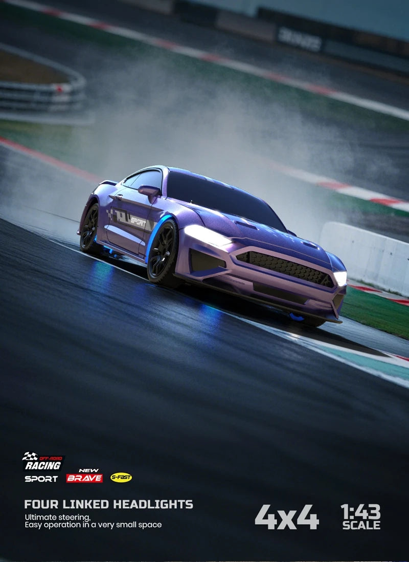 1/64 2.4G High speed Drift Rc Car 4WD Remote Control Car Four Wheel Drive Radio Controlled Mini RTR Racing Model Boy Toy Gift