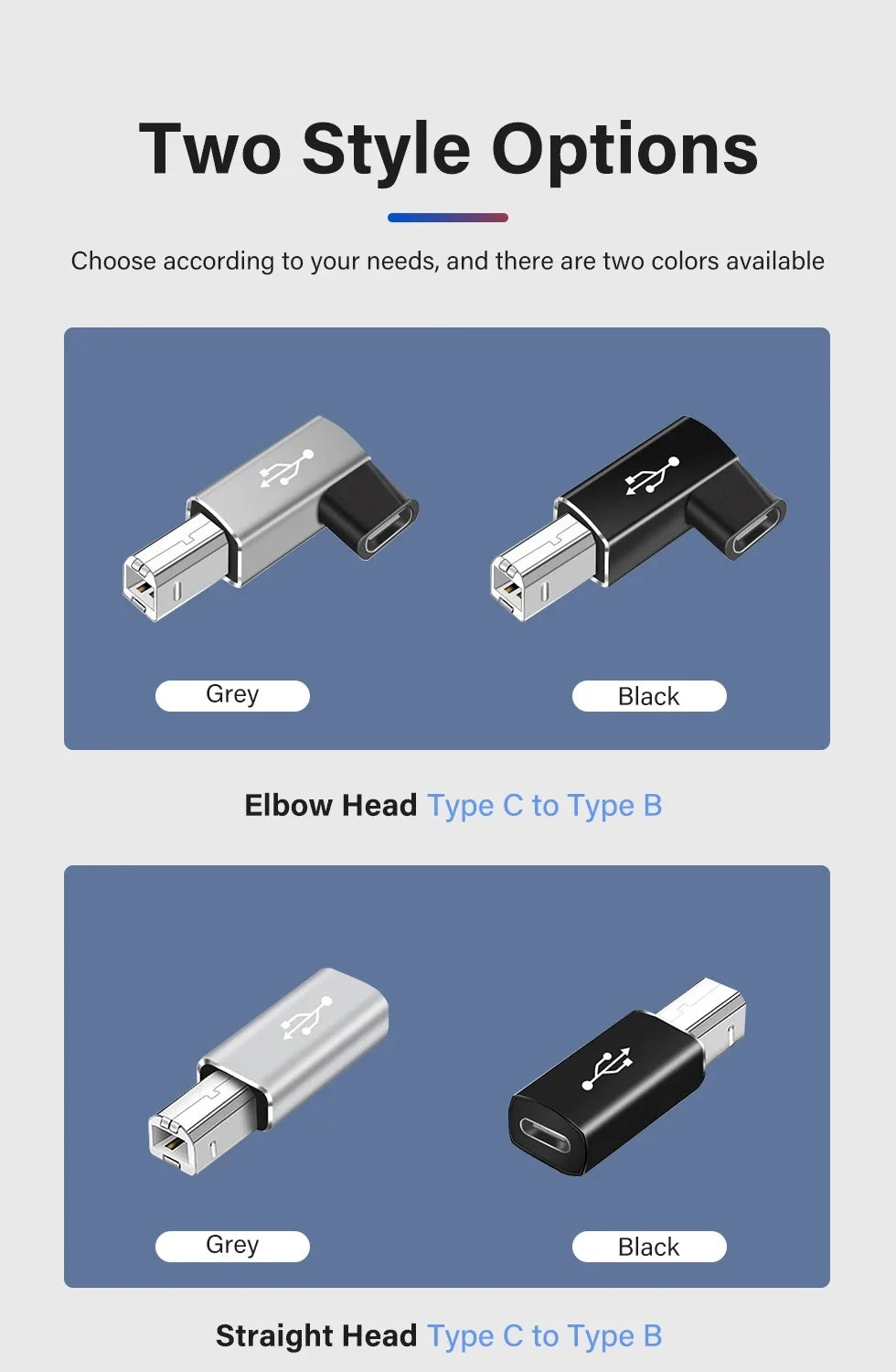 Clearance_USB 2.0 Printer Adapter USB Type C to Type B Male For Printer Hard Drive Base Fax Machine Scanner USB 2.0 Type C Print