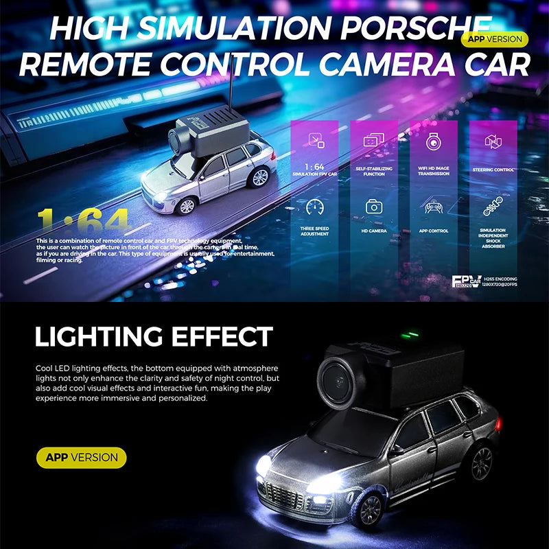 WLtoys 6401 1/64 Mini RC Car With Wifi APP Control,720P FPV Camera,Full Scale Built In Gyroscope VR Videography Toys for Kids