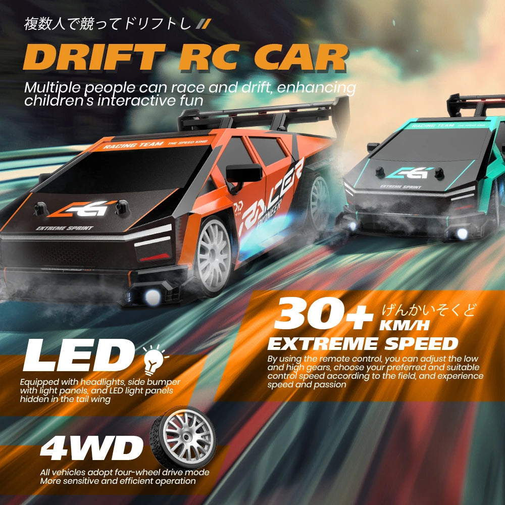 1:24 High Speed RC Drift Car 2.4G 4WD Remote Control Mini Racing Car Competition Race Car Toy for Children