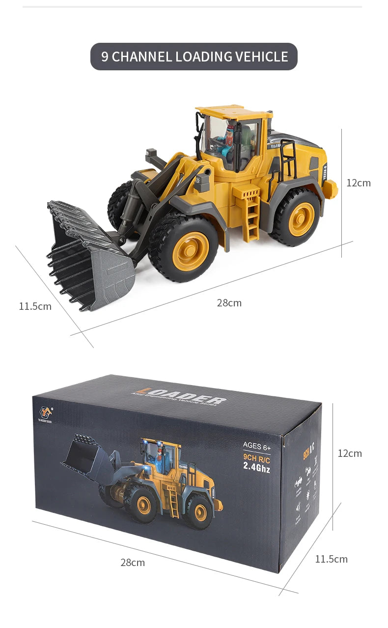 New 4WD Professional Remote Control Excavator Alloy Dump Truck Bulldozer Model RC Car Construction Vehicle Toys Children Gifts