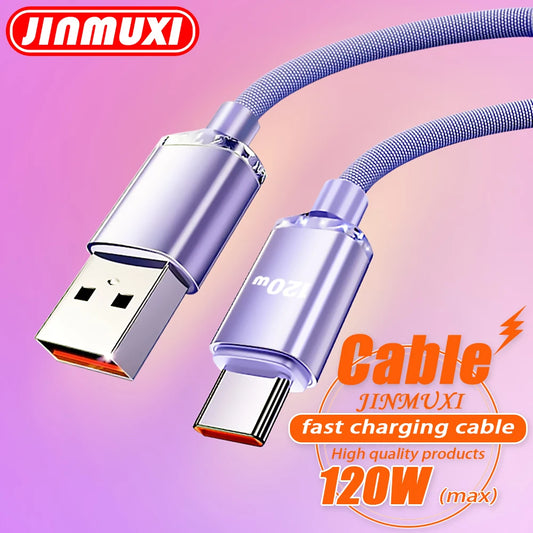 120W 6A Fast Charge USB Type C Quick Charge Cable For Xiaomi Redmi Note 13 14 Pro Huawei Phone Fast Charging Cable Data Cables