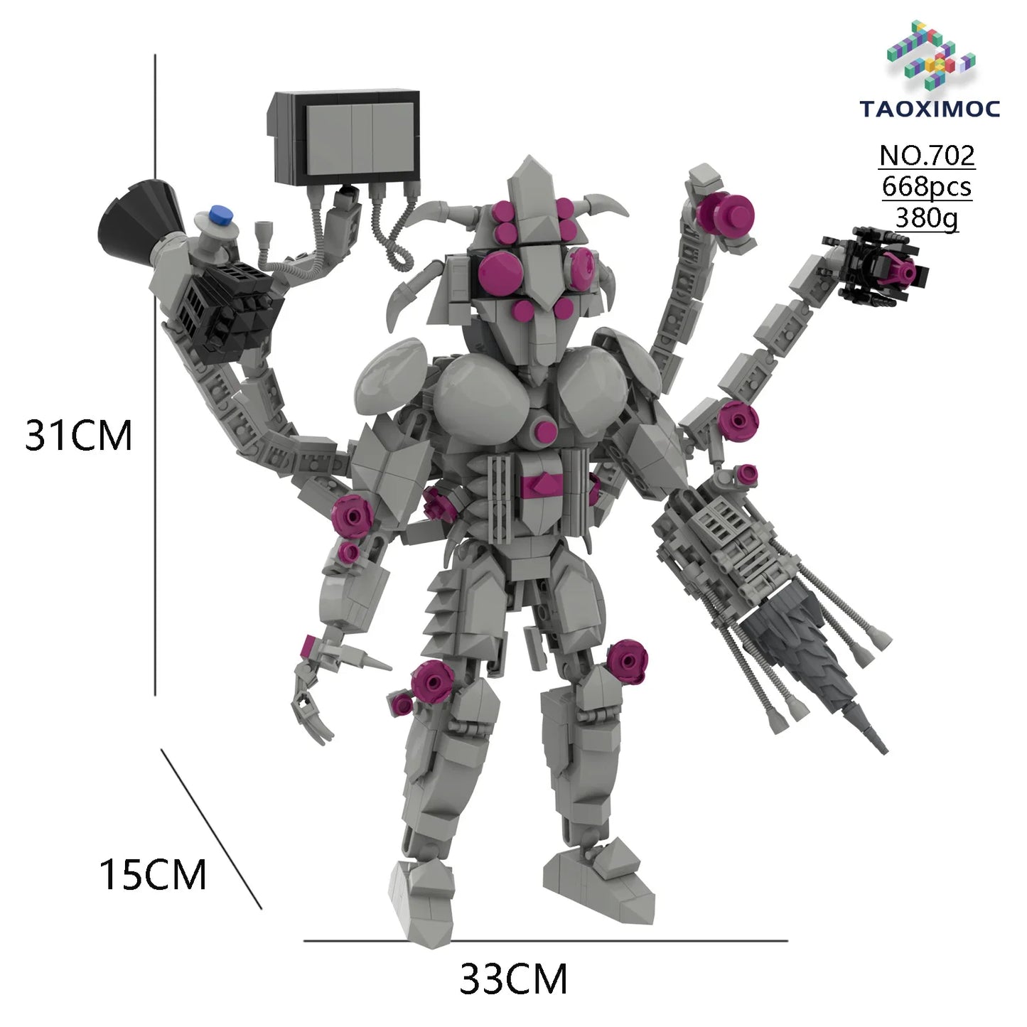 Skibidi Toilet Titan TV Man Speakerman Horror Game Bosses Camara Building Block Cartoon Doll Model Kids Birthday Halloween Gift