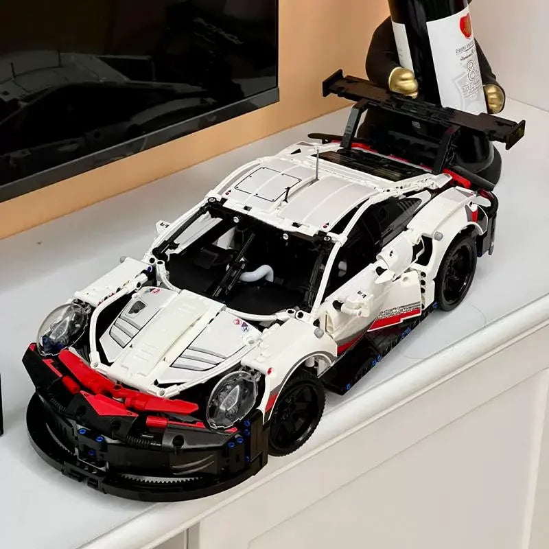 New 1580PCS Remote Control Car Building Set 1:10 Technical Sport Racing Car Building with Motor and Led Light Kit Toy Adult Gift