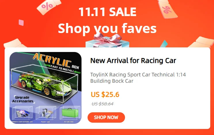 ToylinX 883pcs Motorcycle Building Set 1:10 Model Kit Building Block Car for Kid Adults Festive Gifts Christmas Halloween Easter
