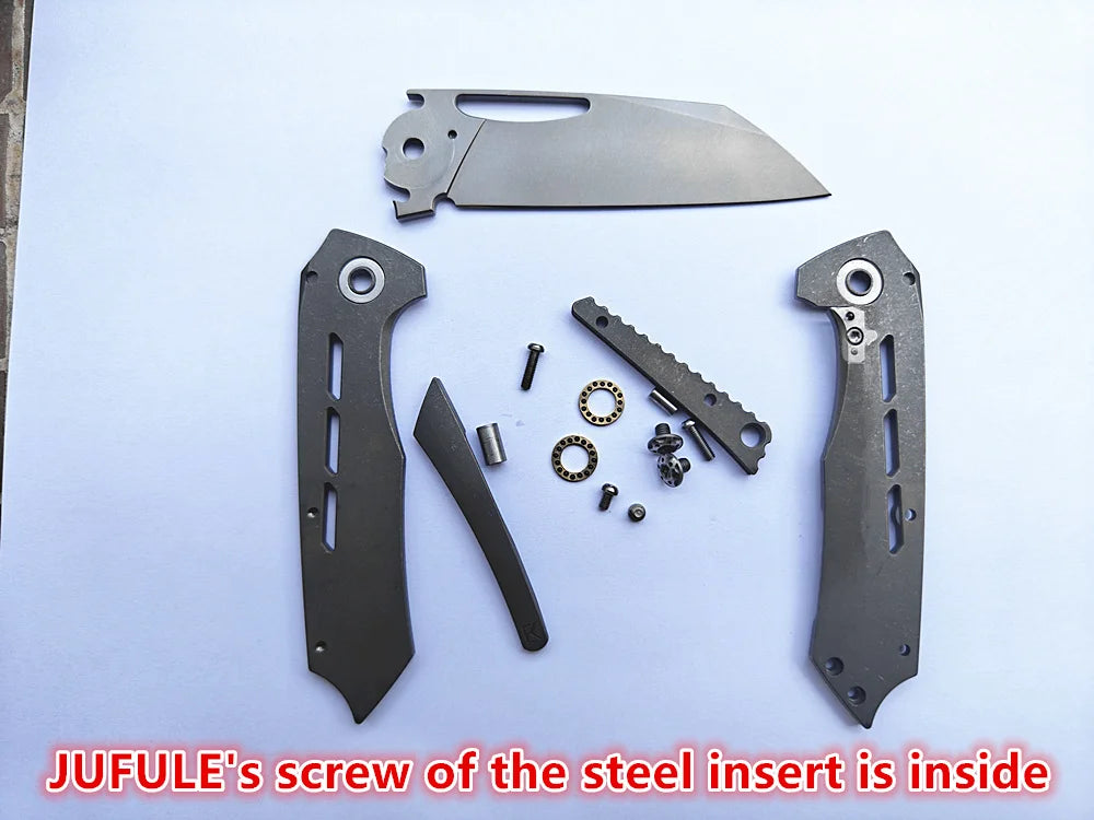 JUFULE New Neutralizer Titanium Handle 60+ HRC 154CM Steel Ceramic Bearing Pocket EDC Tool Hunting Camping Outdoor Folding Knife