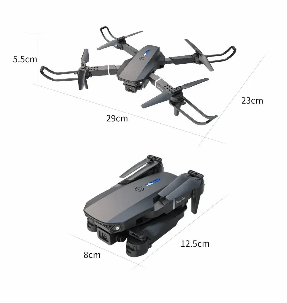 Professional mini remote control drone E88 4K HD aerial camera WiFi FPV foldable quadcopter RC helicopter Children's toy Gift