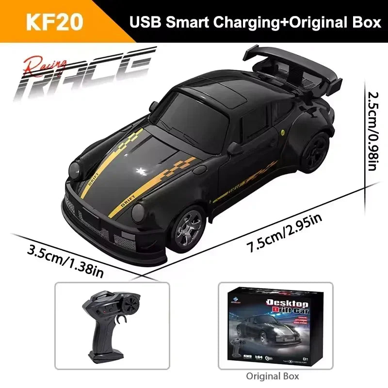 New 4WD 2.4GHZ RC Simulation Mini Drift Car Palm Racing Model Desktop Toys 1/64 Scale Remote Control Car Gift For Children Boys
