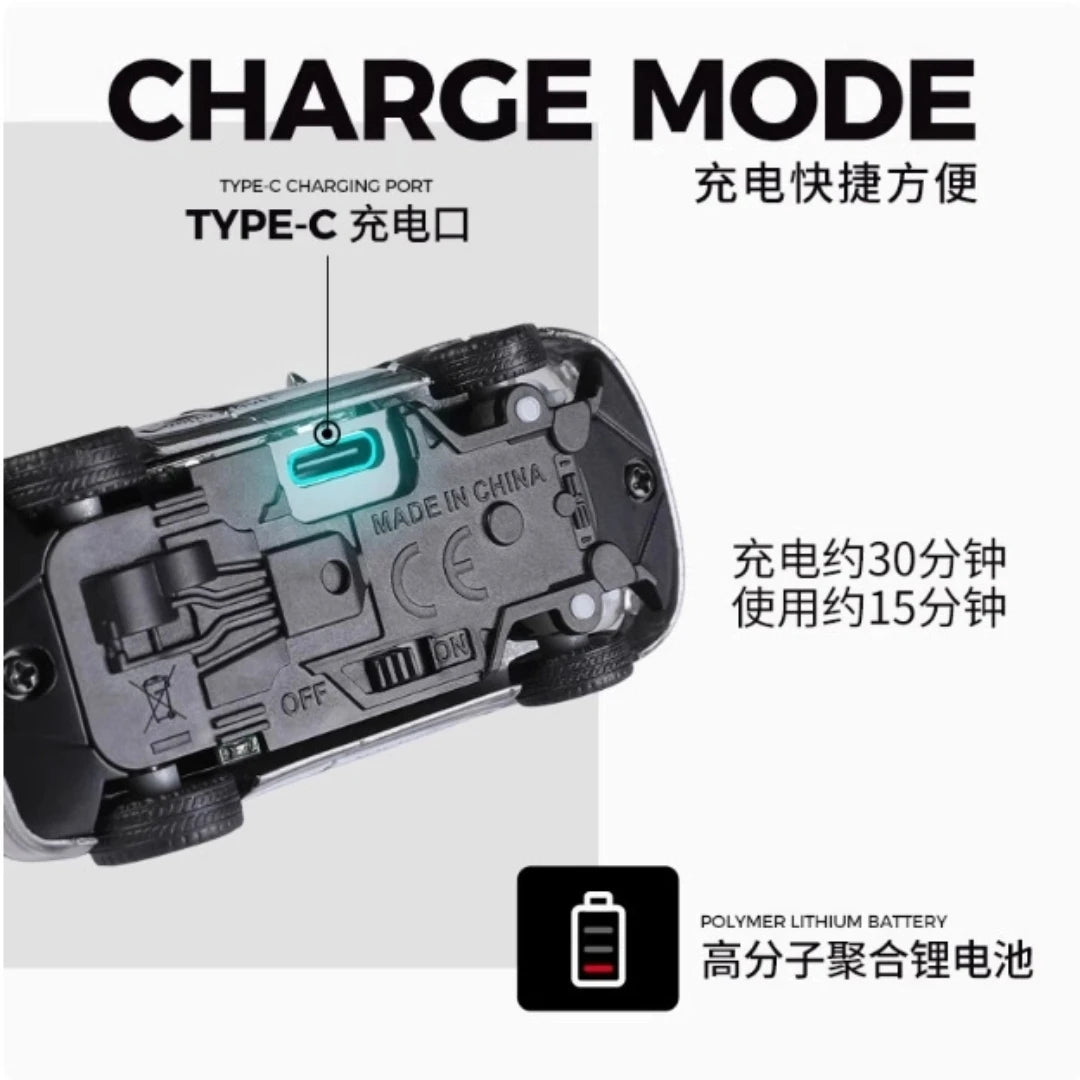 WLtoys 6401 FPV RC Mini Vehicle Full Scale Photo Self-stabilising Rear Drive Small Car Model 1:64 720P Remote Control Car