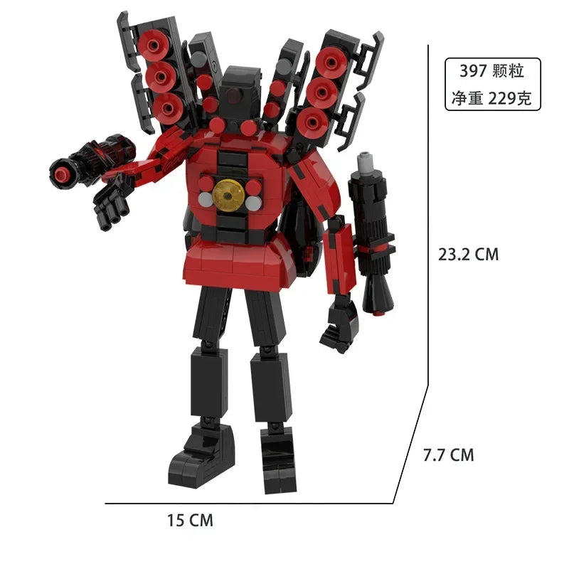 Skibidi Toilet Titan TV Man Speakerman Horror Game Bosses Camara Building Block Cartoon Doll Model Kids Birthday Halloween Gift