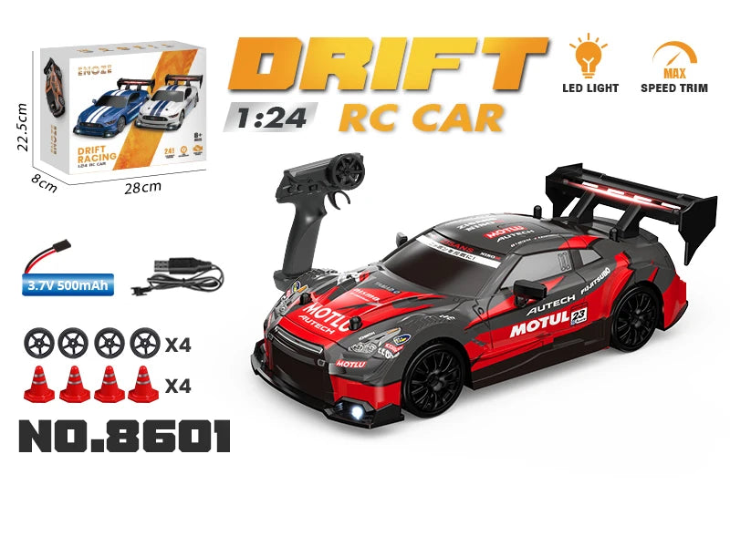 1:24 High Speed RC Drift Car 2.4G 4WD Remote Control Mini Racing Car Competition Race Car Toy for Children