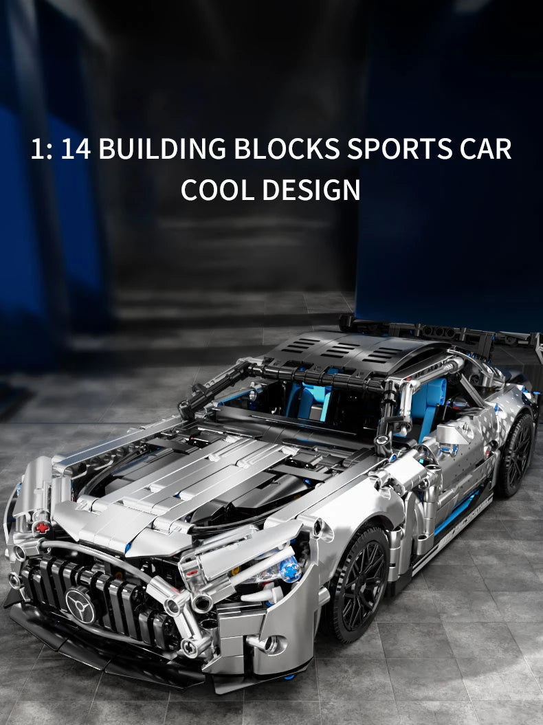 Masondi 1:14 Scale Racing Car Building Blocks Set - 1466PCS Model Kit for Boys & Adults Collectible Birthday Gift