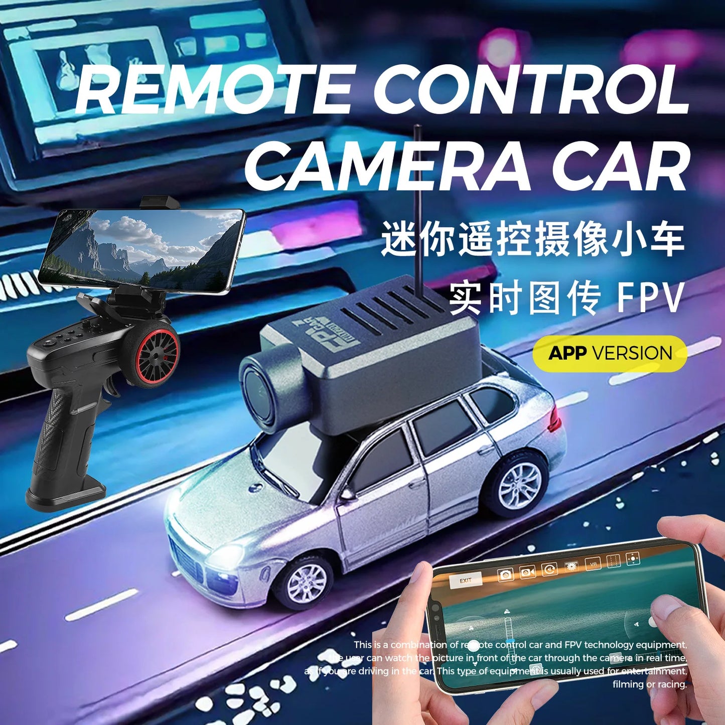 WLtoys 6401 FPV RC Mini Vehicle Full Scale Photo Self-stabilising Rear Drive Small Car Model 1:64 720P Remote Control Car