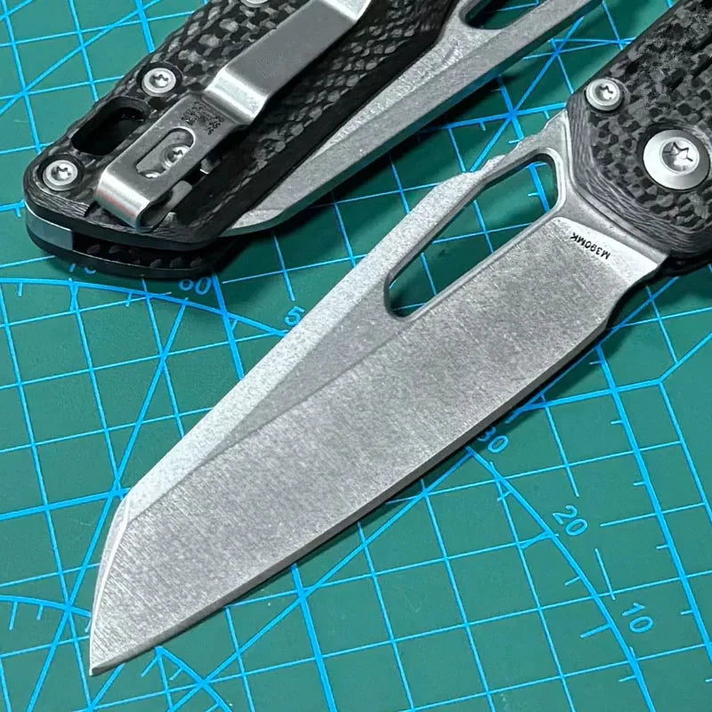 Kesiwo OEM M-S-I M390MK Blade Folding Knife Carbon Fiber Handle Hunting Kitchen Survival Outdoor Tool Utility Camping EDC Knife