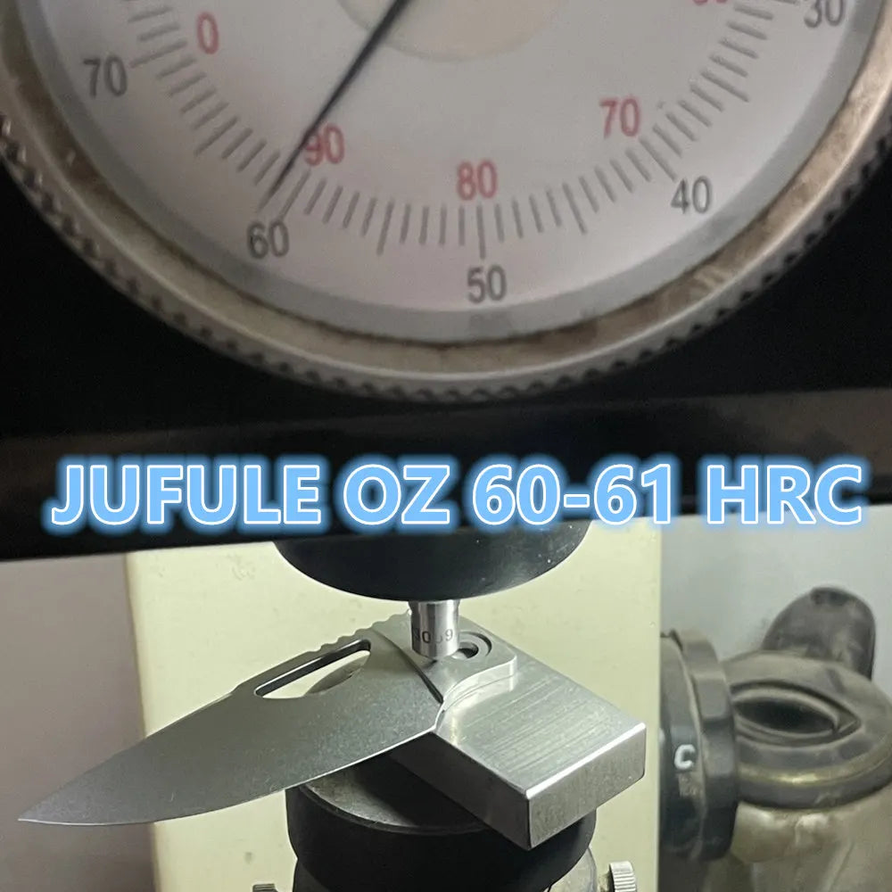 JUFULE Made OZ Rosie Titanium Handle 60+ HRC 154CM Steel Ceramic Bearing Tactical EDC Tool Camping Hunting Outdoor Folding Knife