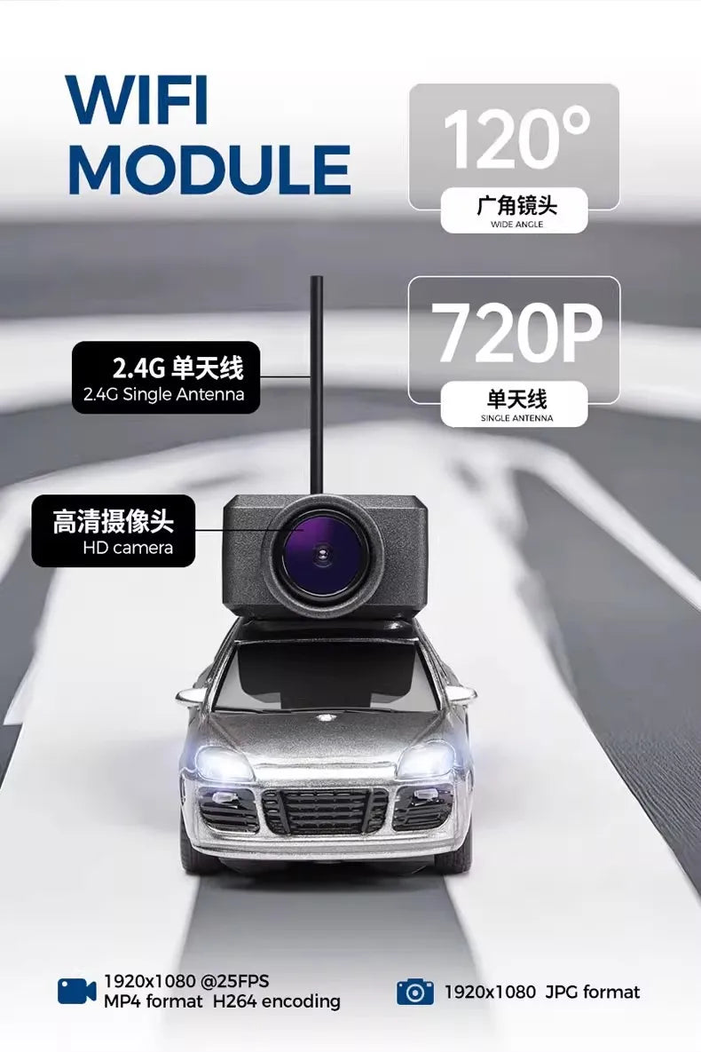 WLtoys 6401 FPV RC Mini Vehicle Full Scale Photo Self-stabilising Rear Drive Small Car Model 1:64 720P Remote Control Car