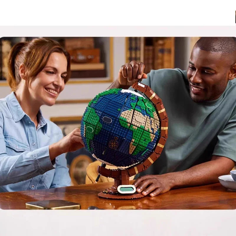 New product 2585PCS creative globe map model building block technology MOC building block creative assembly children's toy birth