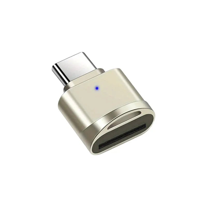 USB C TF Card Reader, Portable OTG Card Adapter for Android Phone, Camera, Laptop, Mini Metal Type-C Card Reader