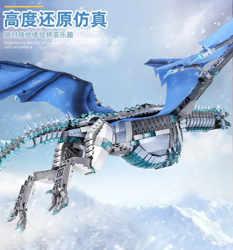 1889pcs Creative MOC Giant Dragon Building Blocks Model Movie Series Childrens Assembly Bricks Toys for Boys Kids Birthday Gifts