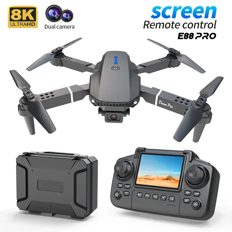 Professional Drone E88 PRO 8K HD Wide-Angle Camera WiFi FPV Height Hold Foldable RC Drone Quadrotor Helicopter Children's Toys