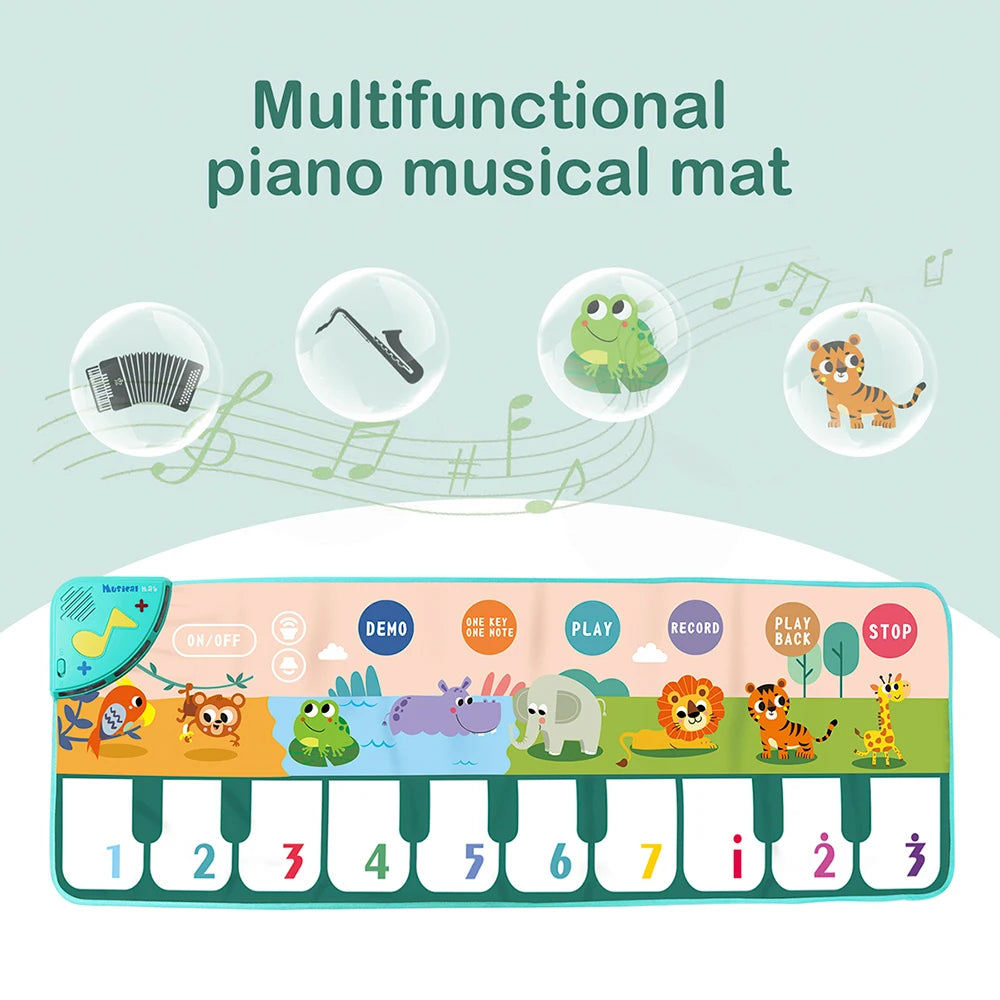 Coolplay Musical Piano Mat for Kids Toddlers Floor Keyboard Dance Mat with 8 Animal Sounds Baby Mat Educational Toys