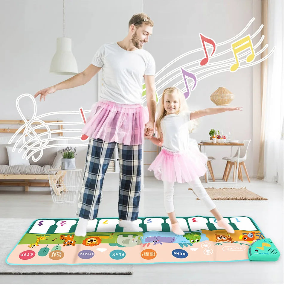 Coolplay Musical Piano Mat for Kids Toddlers Floor Keyboard Dance Mat with 8 Animal Sounds Baby Mat Educational Toys