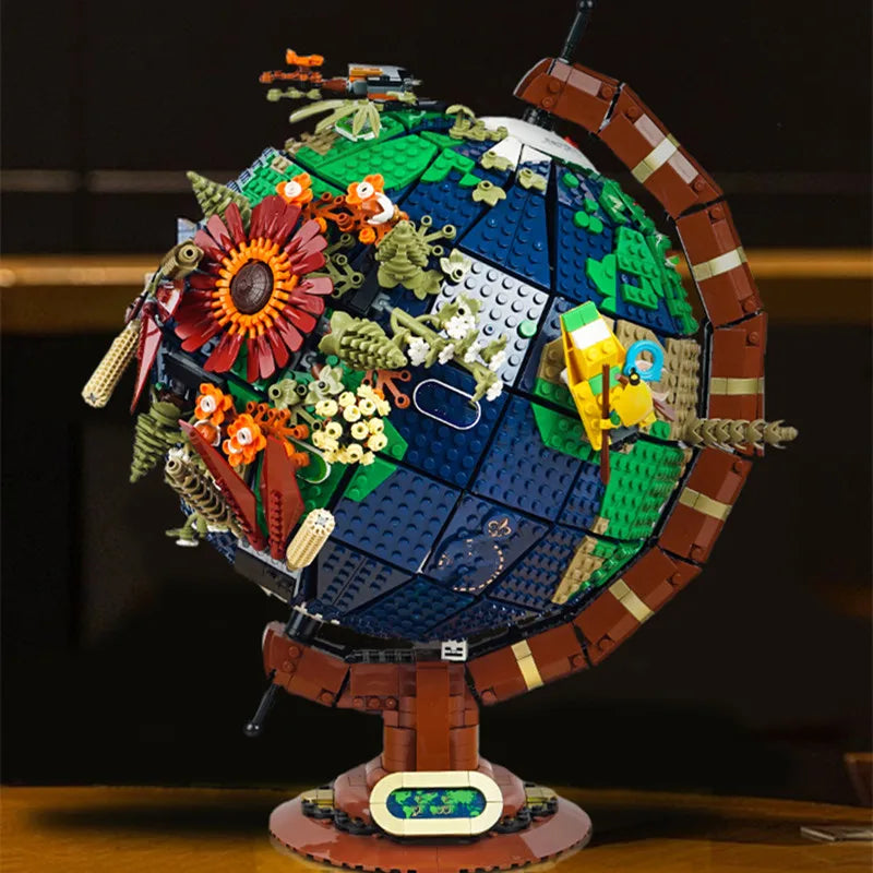 New product 2585PCS creative globe map model building block technology MOC building block creative assembly children's toy birth