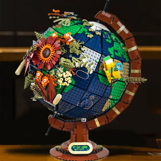 New product 2585PCS creative globe map model building block technology MOC building block creative assembly children's toy birth