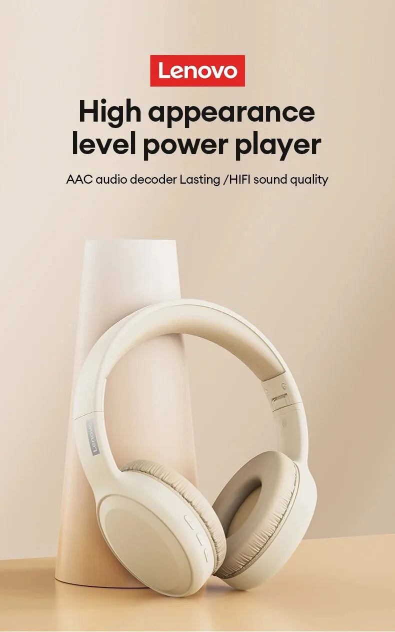 Choice Lenovo TH30 Wireless Headphones Bluetooth 5.3 Earphones Foldable Game Headset Sport Headphone with Mic Music Earbuds