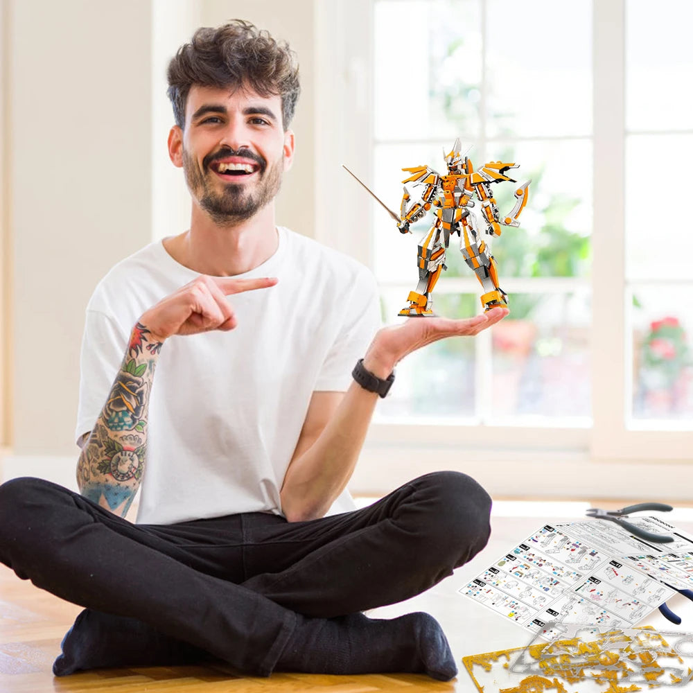 Piececool Model Building Kits Crescent Blade Armor 3D Puzzle Metal Assembly Model Kits Creative Toys DIY for Teens