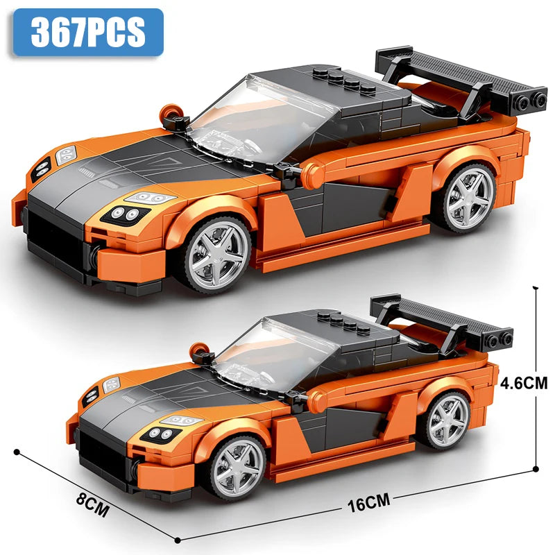 Speed Champions Series Racing Sports Vehiclea Technique Car Supercar Building Blocks Set Bricks Classic MOC Model Toys For Kids