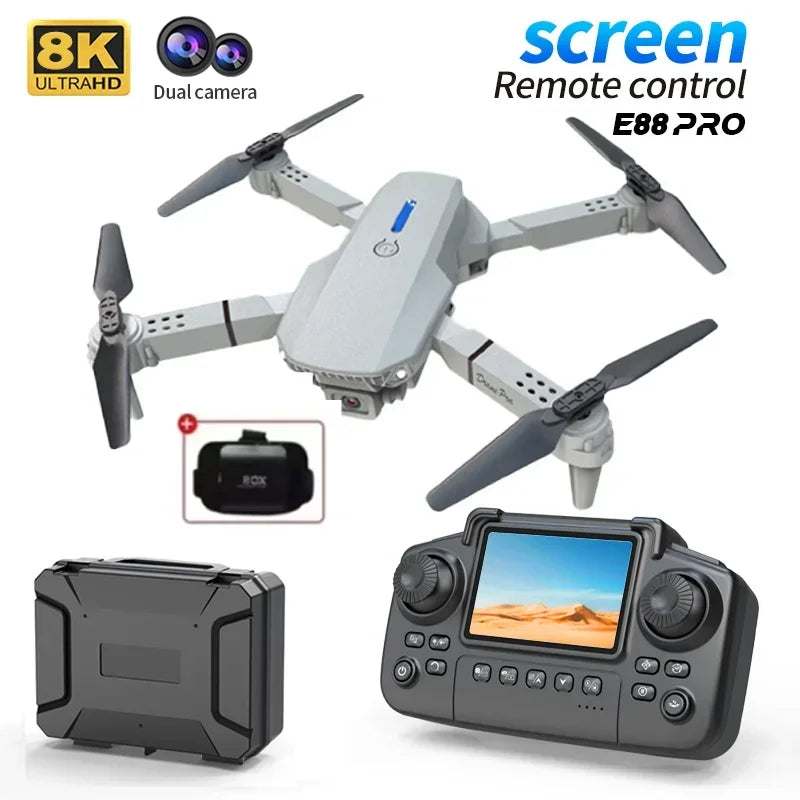 Professional Drone E88 PRO 8K HD Wide-Angle Camera WiFi FPV Height Hold Foldable RC Drone Quadrotor Helicopter Children's Toys