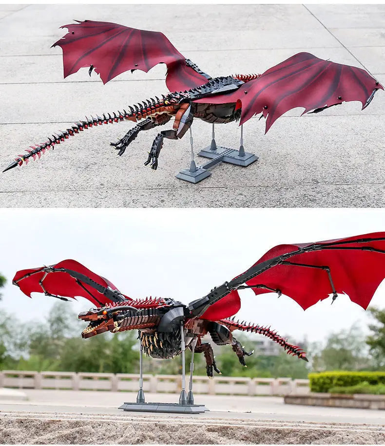 1889pcs Creative MOC Giant Dragon Building Blocks Model Movie Series Childrens Assembly Bricks Toys for Boys Kids Birthday Gifts