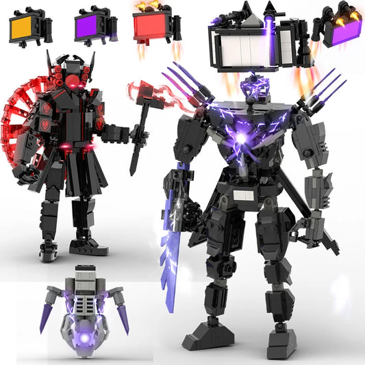 MOC Skibidi Toilet Building Blocks Set Titan Speakerman Cameraman Tvman Bricks DIY Model Toys For Kid New Year Birthday Gifts