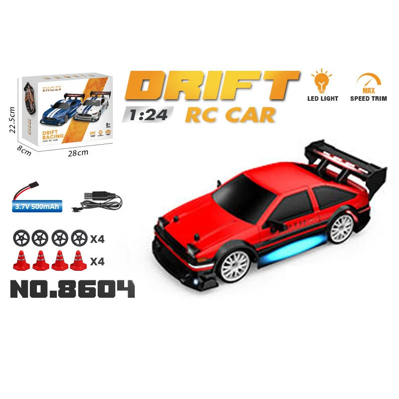 1:24 High Speed RC Drift Car 2.4G 4WD Remote Control Mini Racing Car Competition Race Car Toy for Children